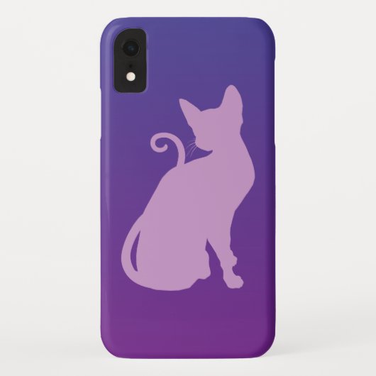 Lila kat op Paars Case-Mate iPhone Case (Achterkant)