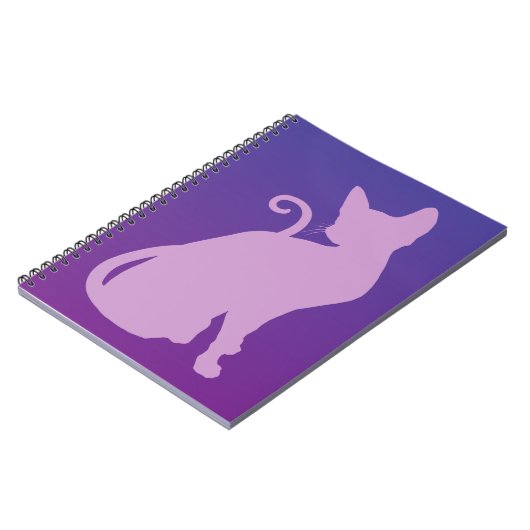 Lila kat op Paars Notitieboek (Linkerzijde)