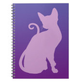 Lila kat op Paars Notitieboek (Voorkant)