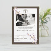 Lila kersen Blossom Baptism Kaart (Staand voorkant)