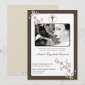 Lila kersen Blossom Baptism Kaart (Voorkant / Achterkant)