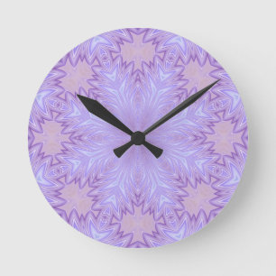 Lila Kerst van de Zijde Abstract Ronde Klok