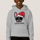 Lila kersttan French Bulldog Hoodie (Voorkant)
