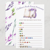 Lila kinderboek Emoji Baby shower Game (Voorkant / Achterkant)