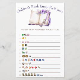 Lila kinderboek Emoji Baby shower Game