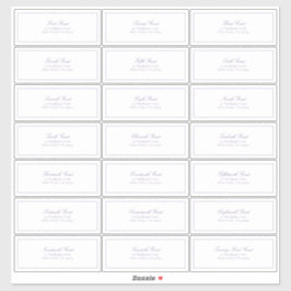 Lila Klassiek script gastadres lavender Classic Sticker
