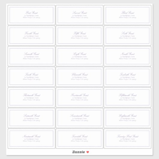 Lila Klassiek script gastadres lavender Classic Sticker (Vel)