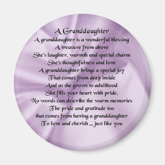 lila kleindochtergedicht magneet (Voorkant)