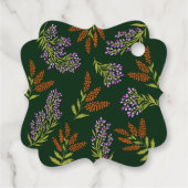 Lila kleurrijk cadeau voor botanische bruiloft bedankjes labels (Achterkant)