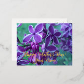 Lila kleurverscheidenheid folie feestdagen briefkaart (Voorkant / Achterkant)