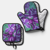 Lila kleurverscheidenheid ovenwant & pannenlap set (Voorkant / Achterkant)