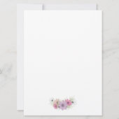 Lila Kosmos Bloemen Huwelijksuitnodigingen Kaart (Achterkant)