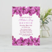 Lila krans Moederdag brunch uitnodiging (Staand voorkant)