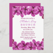 Lila krans Moederdag brunch uitnodiging (Voorkant / Achterkant)