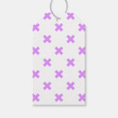 Lila kruisstiften op wit cadeaulabel (Voorkant)