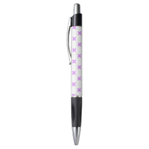 Lila kruisstiften op wit pen