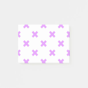 Lila kruisstiften op wit post-it® notes