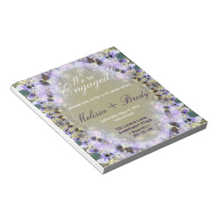 Lila Lace Verloving Budget Invitation notitieblok