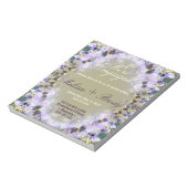 Lila Lace Verloving Budget Invitation notitieblok (Linkerzijde)