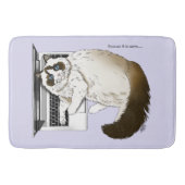 Lila Laptop Cat Funny Schattige Badmat (Voorkant)