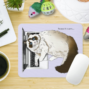 Lila Laptop Cat Funny Schattige Muismat