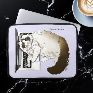 Lila Laptop Cat Funny Schattige Sleeve