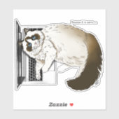 Lila Laptop Cat Funny Schattige Sticker (Vel)