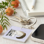 Lila laptop gegoten grappig Schattige Sleutelhanger (Voorkant Rechts)