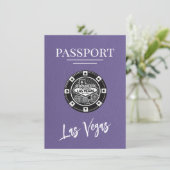 Lila Las Vegas Passport Bewaar de datum Save The Date (Staand voorkant)