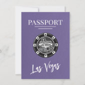 Lila Las Vegas Passport Bewaar de datum Save The Date (Voorkant)