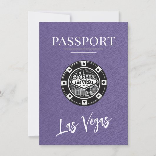 Lila Las Vegas Passport Bewaar de datum Save The Date (Voorkant)
