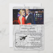 Lila Las Vegas Passport Wedding Kaart (Voorkant)