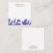 Lila Lavendel Bloem Sieraden Stud Oorbel Display Vierkante Visitekaartje (Voorkant / Achterkant)