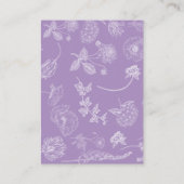  Lila Lavendel Bloemen Boeken voor Baby Informatiekaartje (Achterkant)