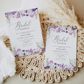 Lila lavendel bridal doucheuitnodiging kaart