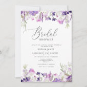 Lila lavendel bridal doucheuitnodiging kaart (Voorkant)