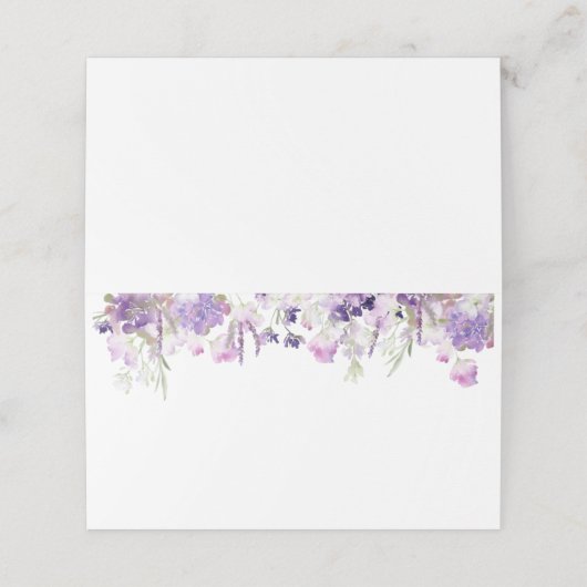 Lila lavendel bruiloft plaatskaartje (Buitenkant ongevouwen)
