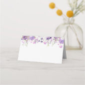 Lila lavendel bruiloft plaatskaartje (Voorkant)