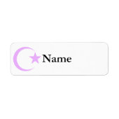 Lila-Lavendel Crescent & Star.png Etiket (Voorkant)