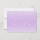 Lila Lavendel en Zilveren Prinses Elegante Bruilof RSVP Kaartje (Achterkant)