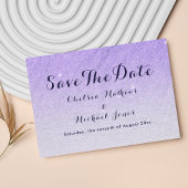 Lila lavendel faux glitter ombre Save The Date