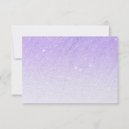 Lila lavendel faux glitter ombre Save The Date (Achterkant)