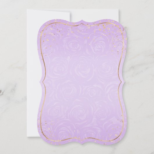 Lila Lavendel Goud Prinses Quinceanera Verjaardag Kaart (Achterkant)