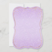 Lila Lavendel Goud Prinses Quinceanera Verjaardag Kaart (Achterkant)