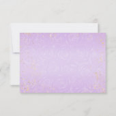 Lila Lavendel Goud Prinses Schoen Elegant Bruiloft RSVP Kaartje (Achterkant)