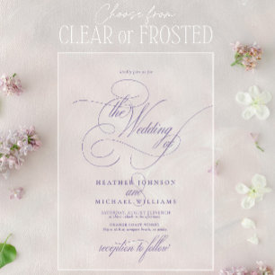 Lila Lavendel Moderne Kalligrafie Classic Wedding Acryl Uitnodigingen