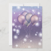 Lila lavendel mousserende glittery ombre ballon kaart (Achterkant)