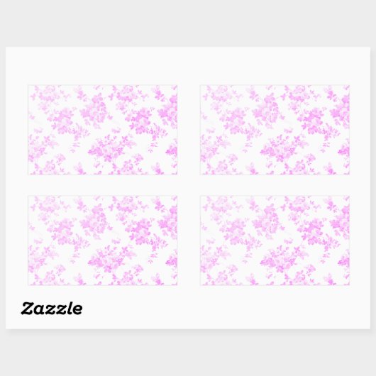 Lila lavendel  rozen Elegant Bloemig Rechthoekige Sticker (Vel)