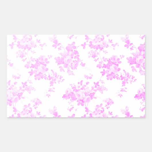 Lila lavendel  rozen Elegant Bloemig Rechthoekige Sticker (Voorkant)