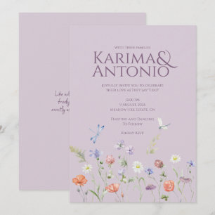 Lila Lavendel Whimsy Wildflower Kaart